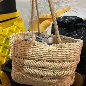 Natural Woven Straw Tote/beach Bag